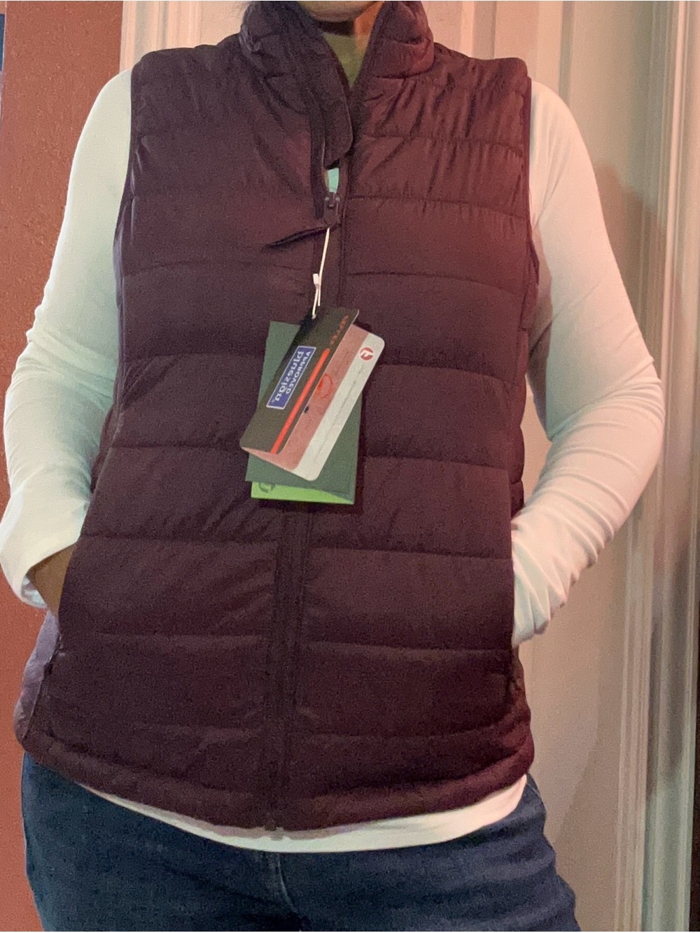 Outdoor Venture XS Quilted Zip Front Vest in Deep Plum NWT
